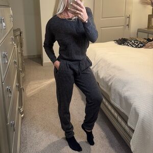 Joie Heather Gray Knit Long Sleeve Romper Jumpsuit Size Small